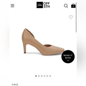 NEW VINCE Tiana Square Toe Leather Pump in Tan Size 8.5